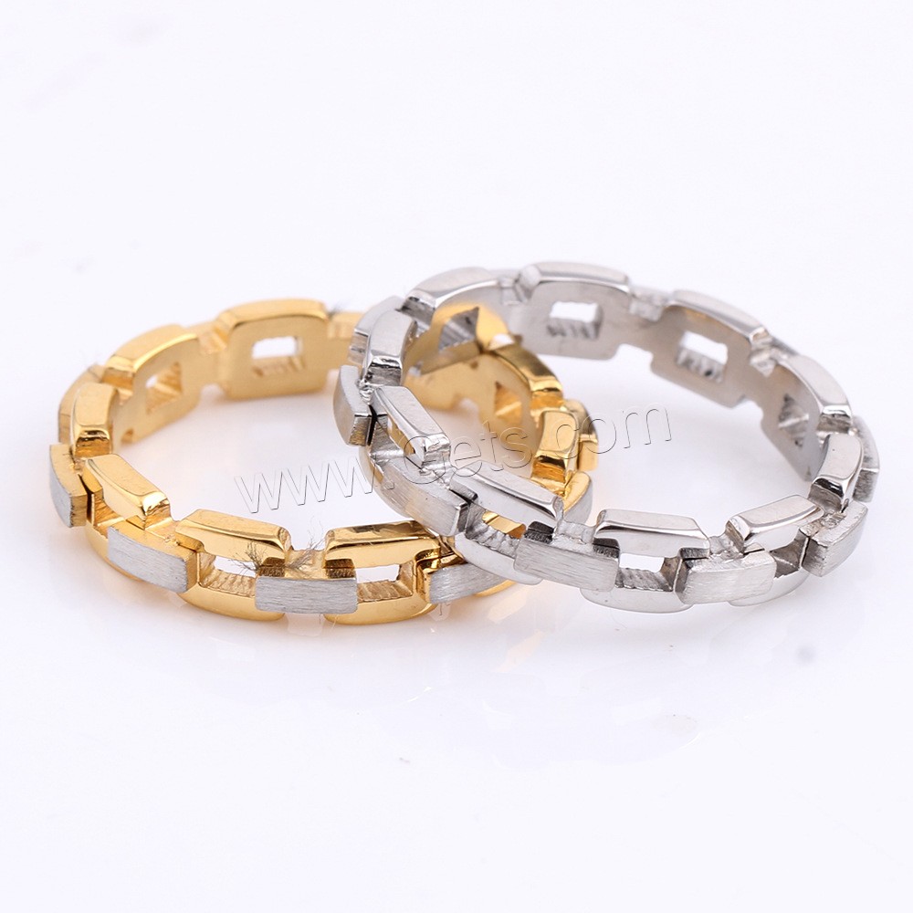 Stainless Steel Finger Ring, Gear Wheel, plated, different size for choice & different styles for choice & for woman, 4mm, 2.5mm, US Ring Size:6-8, Sold By PC