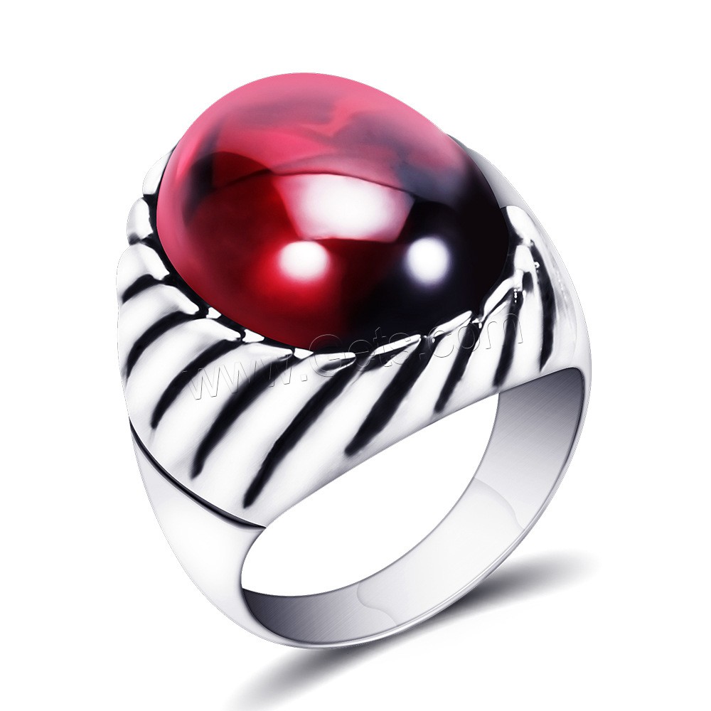 Stainless Steel Finger Ring, with Black Agate & Red Agate, different size for choice & for man, more colors for choice, 1.2mm, 9-20mm, US Ring Size:7-12, Sold By PC