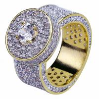 Zircon pavent l'anneau en laiton de doigt, Placage de couleur d'or, normes différentes pour le choix & pavé de micro zircon & pour homme, protéger l'environnement, sans nickel, plomb et cadmium Vendu par PC