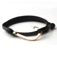 Zinc Alloy Bracelet, with PU Leather, plated, detachable & Unisex & multi-strand Approx 8 Inch 