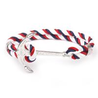 Zinc Alloy Bracelet, with Polyester Cord, silver color plated, Unisex 