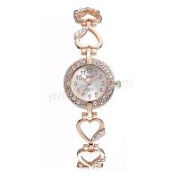 Fashion Watch Bracelet, Zinc Alloy, with Glass, Chinese movement, plated, for woman & with rhinestone & hollow nickel, lead & cadmium free 