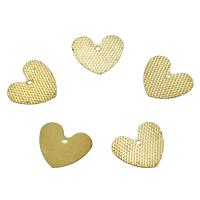 Colgantes de corazón de latón, metal, Corazón Aplanada, color original, libre de níquel, plomo & cadmio, 13x15x0.5mm, agujero:aproximado 1mm, Vendido por UD