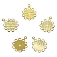 Brass Flower Pendants, can be used as pendant or connector & multi loops, original color, nickel, lead & cadmium free Approx 1mm 