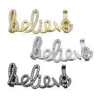 Brass Slide Charm, Alphabet Letter, plated, micro pave cubic zirconia nickel, lead & cadmium free Approx 