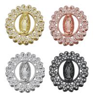 Brass Slide Charm, plated, micro pave cubic zirconia & hollow nickel, lead & cadmium free Approx 