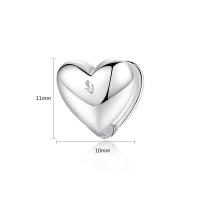 Double Faced Stud Earring, Brass, Heart, plated, for woman nickel, lead & cadmium free, 11*10mm 