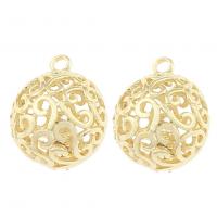 Brass Jewelry Pendants, Round, plated, hollow Approx 1mm 