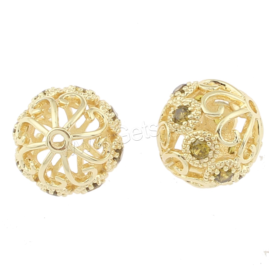 Rhinestone Brass Beads, Round, plated, with rhinestone & hollow, more colors for choice, 12x12mm, Hole:Approx 1mm, Sold By PC