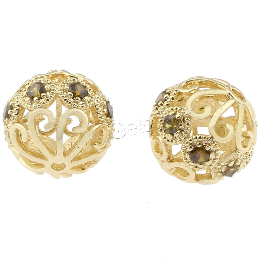 Rhinestone Brass Beads, Round, plated, with rhinestone & hollow, more colors for choice, 12x12mm, Hole:Approx 1mm, Sold By PC