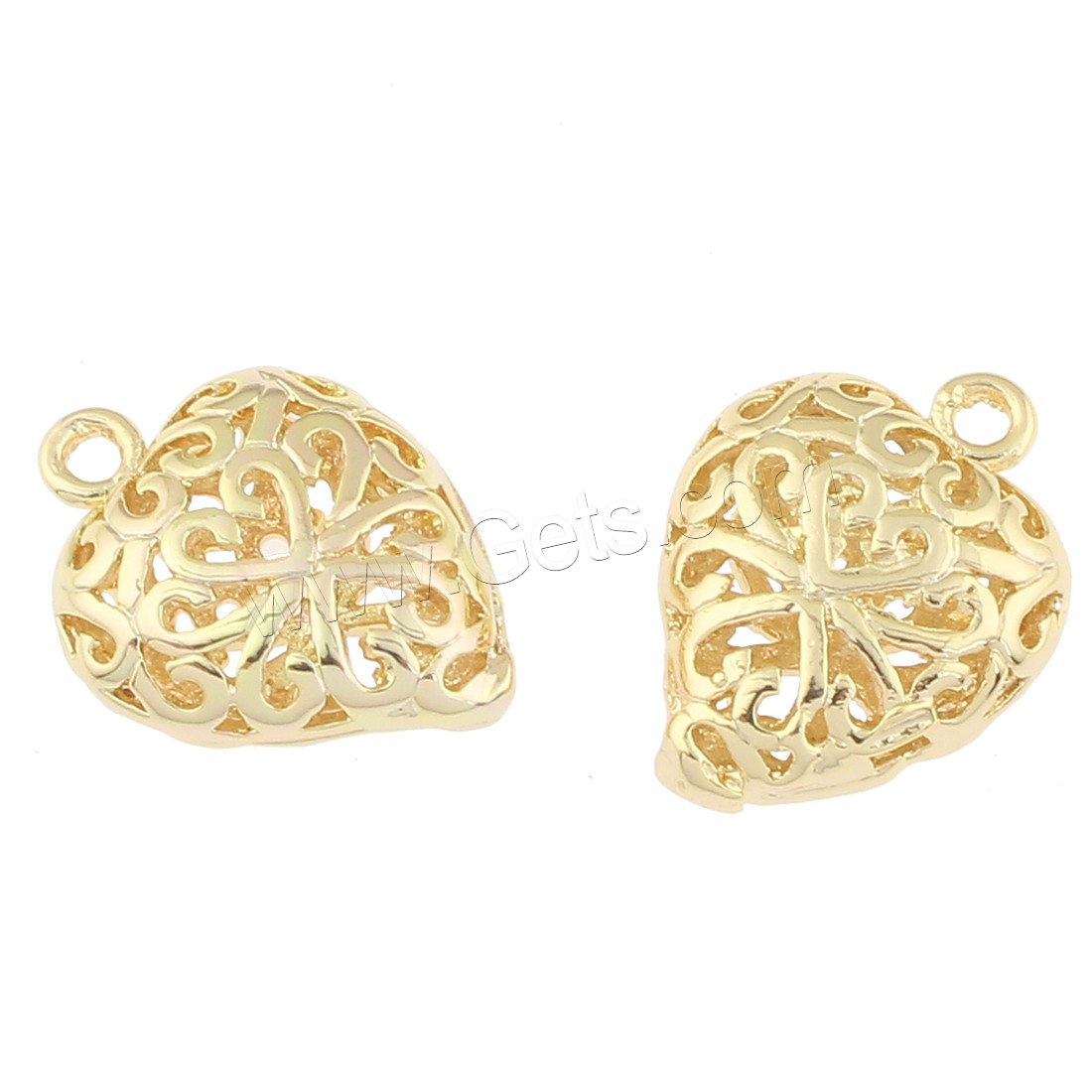 Brass Jewelry Pendants, Heart, plated, hollow, more colors for choice, 14x19x6mm, Hole:Approx 2mm, Sold By PC