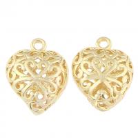 Brass Jewelry Pendants, Heart, plated, hollow Approx 2mm 