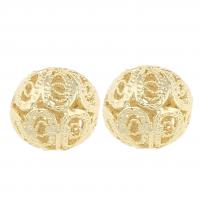 Brass Jewelry Beads, Round, plated, hollow 11mm Approx 1mm 