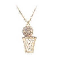 Zinc Alloy Sweater Necklace, plated, round link chain & for man & with rhinestone Approx 23.6 Inch 