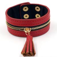 PU Leather Cord Bracelets, zinc alloy snap clasp, for woman Approx 8 Inch 