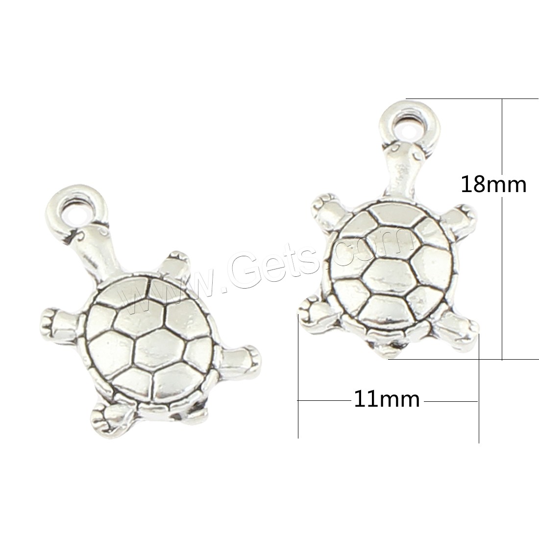 Zinc Alloy Animal Pendants, Turtle, antique silver color plated, nickel, lead & cadmium free, 11x18x3mm, Hole:Approx 2mm, Approx 312PCs/Bag, Sold By Bag