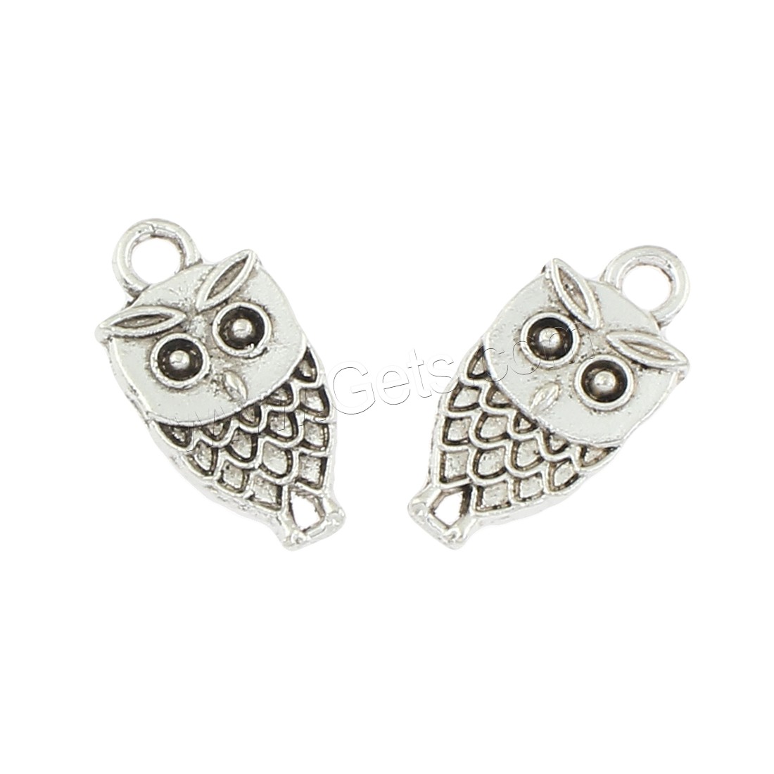 Zinc Alloy Animal Pendants, Owl, antique silver color plated, nickel, lead & cadmium free, 9x18x3mm, Hole:Approx 2mm, Approx 500PCs/Bag, Sold By Bag