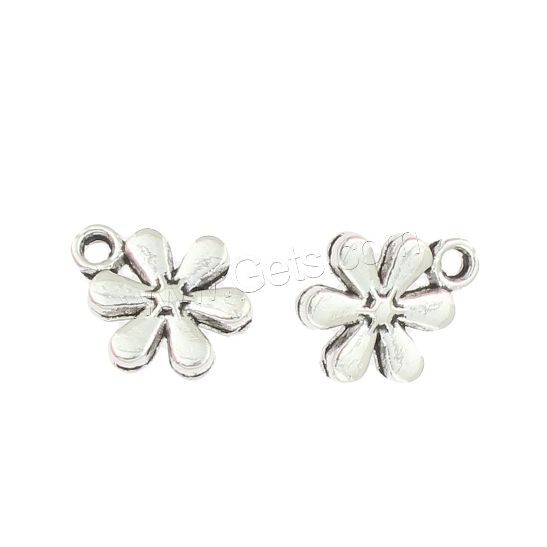 Zinc Alloy Flower Pendants, antique silver color plated, nickel, lead & cadmium free, 11x13x3mm, Hole:Approx 2mm, Approx 410PCs/Bag, Sold By Bag