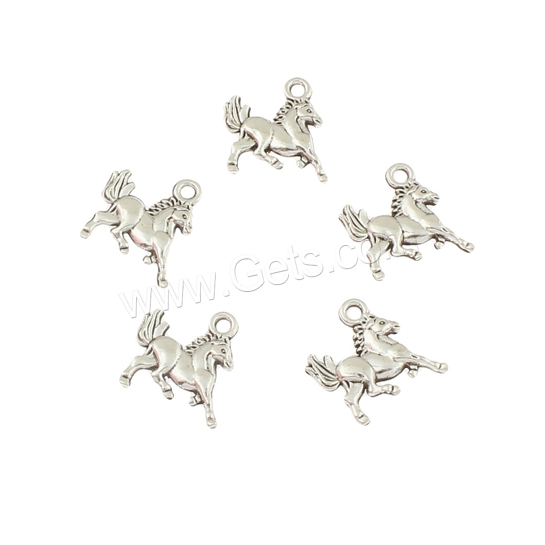 Zinc Alloy Animal Pendants, Horse, antique silver color plated, nickel, lead & cadmium free, 15x14x2mm, Hole:Approx 2mm, Approx 500PCs/Bag, Sold By Bag