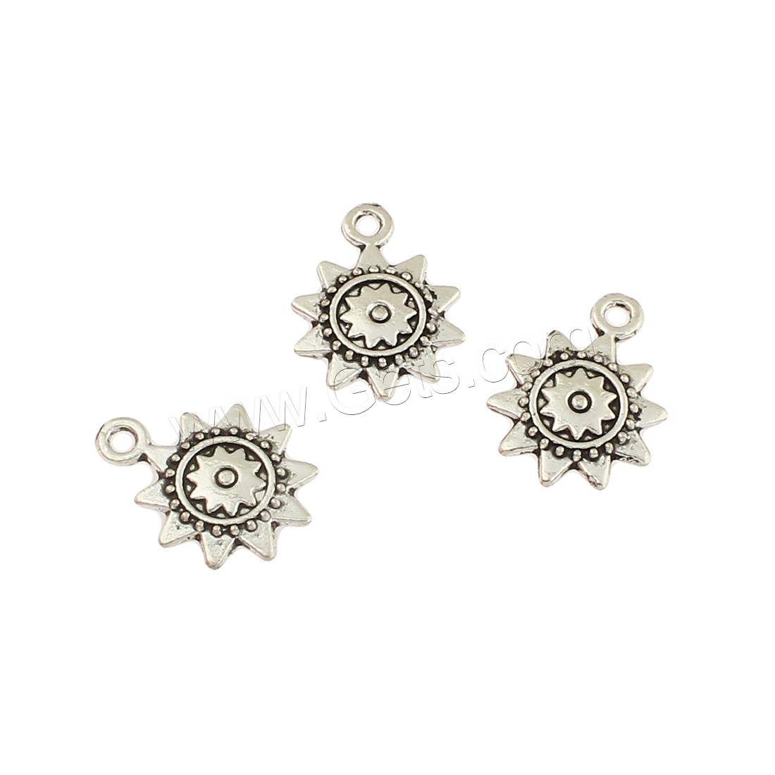 Zinc Alloy Flower Pendants, antique silver color plated, nickel, lead & cadmium free, 14x18x3mm, Hole:Approx 2mm, Approx 310PCs/Bag, Sold By Bag
