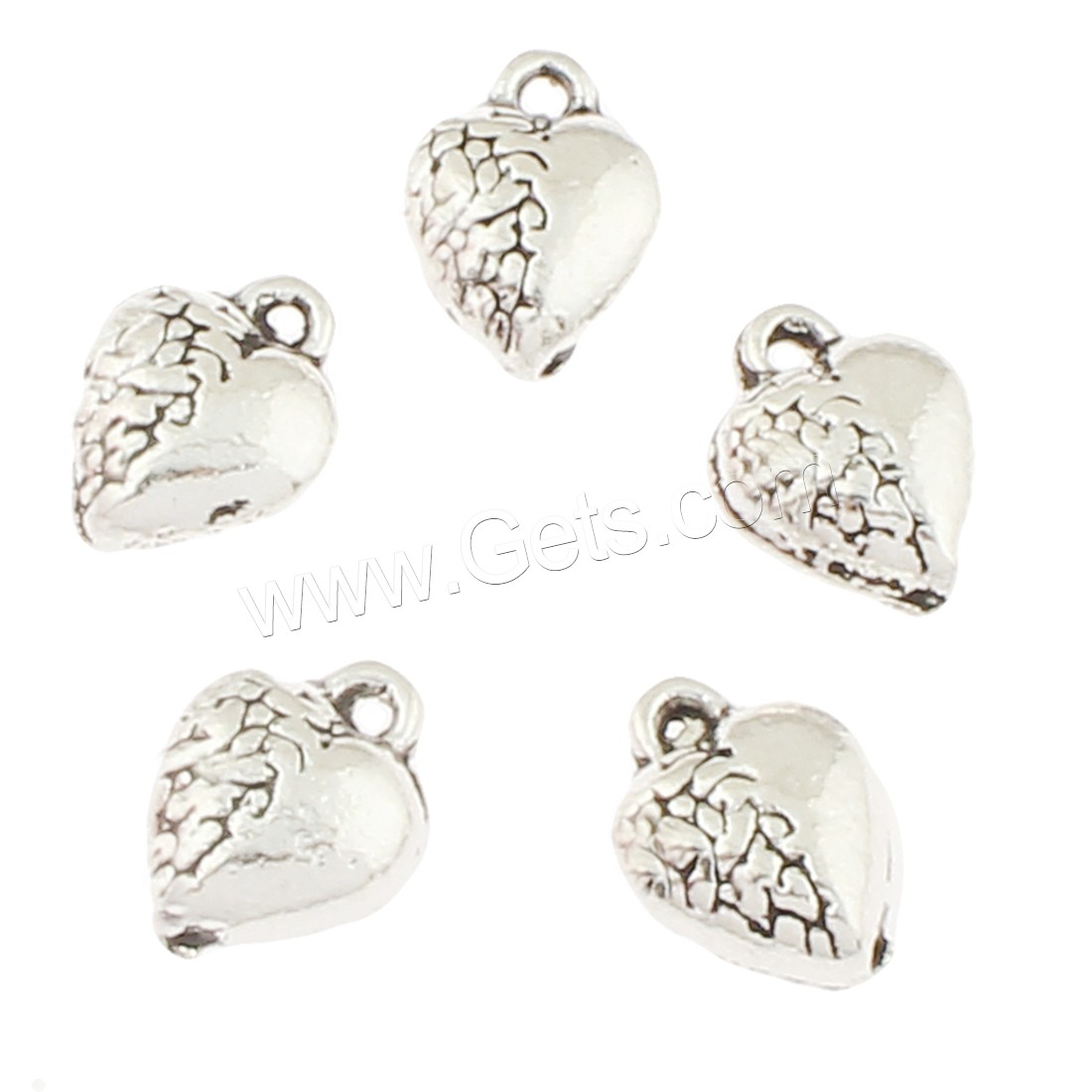 Zinc Alloy Heart Pendants, antique silver color plated, nickel, lead & cadmium free, 10x12x5mm, Hole:Approx 2mm, Approx 250PCs/Bag, Sold By Bag