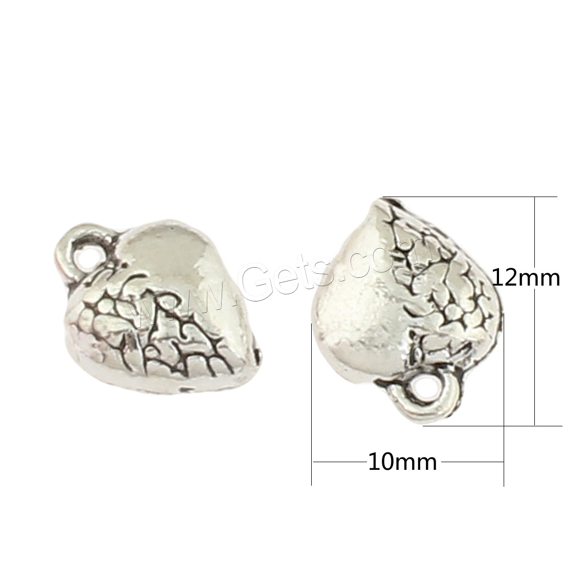Zinc Alloy Heart Pendants, antique silver color plated, nickel, lead & cadmium free, 10x12x5mm, Hole:Approx 2mm, Approx 250PCs/Bag, Sold By Bag