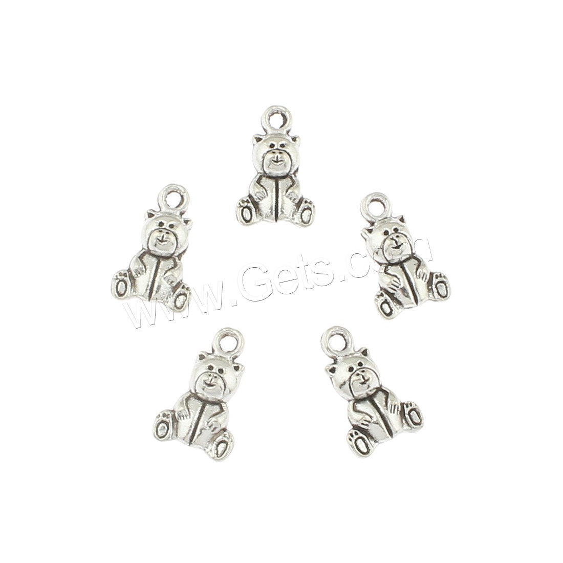Zinc Alloy Animal Pendants, Bear, antique silver color plated, nickel, lead & cadmium free, 10x16x5mm, Hole:Approx 2mm, Approx 500PCs/Bag, Sold By Bag