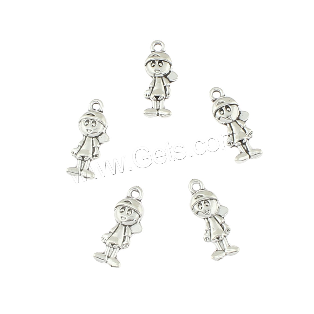 Zinc Alloy Jewelry Pendants, Girl, antique silver color plated, 8x19x3mm, Hole:Approx 1mm, Approx 500PCs/Bag, Sold By Bag