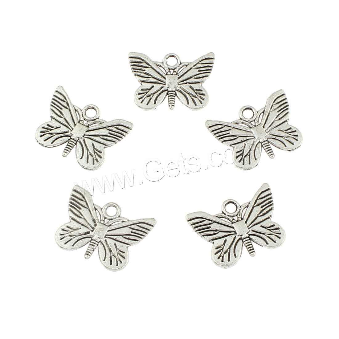 Zinc Alloy Animal Pendants, Butterfly, antique silver color plated, 23x17x2mm, Hole:Approx 2mm, Approx 250PCs/Bag, Sold By Bag