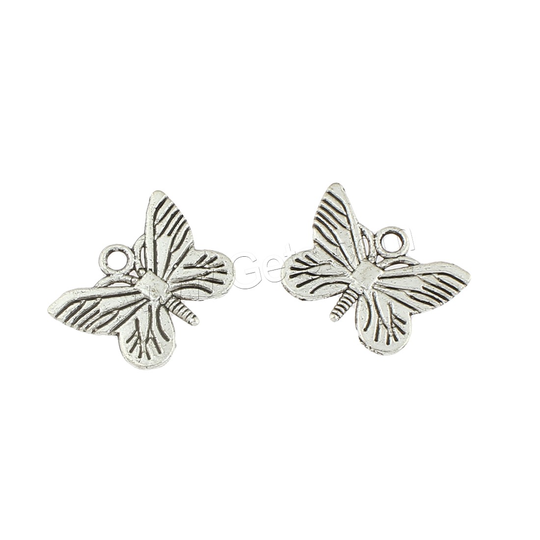 Zinc Alloy Animal Pendants, Butterfly, antique silver color plated, 23x17x2mm, Hole:Approx 2mm, Approx 250PCs/Bag, Sold By Bag