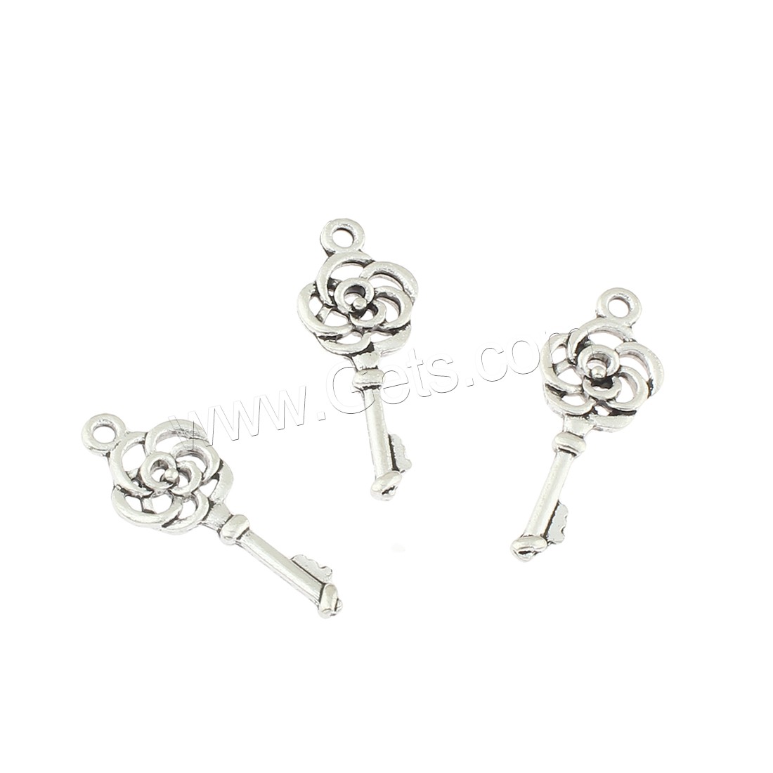 Zinc Alloy Jewelry Pendants, Key, antique silver color plated, 11x28x3mm, Hole:Approx 2mm, Approx 410PCs/Bag, Sold By Bag