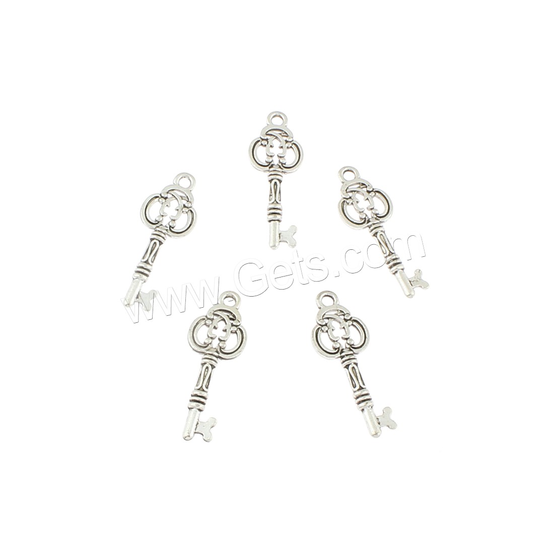 Zinc Alloy Jewelry Pendants, Key, antique silver color plated, 10x27x3mm, Hole:Approx 2mm, Approx 500PCs/Bag, Sold By Bag