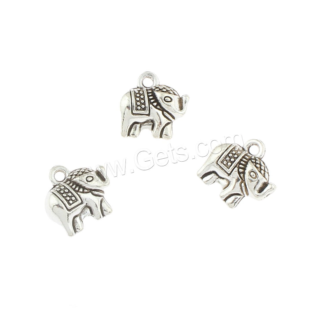 Zinc Alloy Animal Pendants, Elephant, antique silver color plated, 11x11x5mm, Hole:Approx 1mm, Approx 350PCs/Bag, Sold By Bag