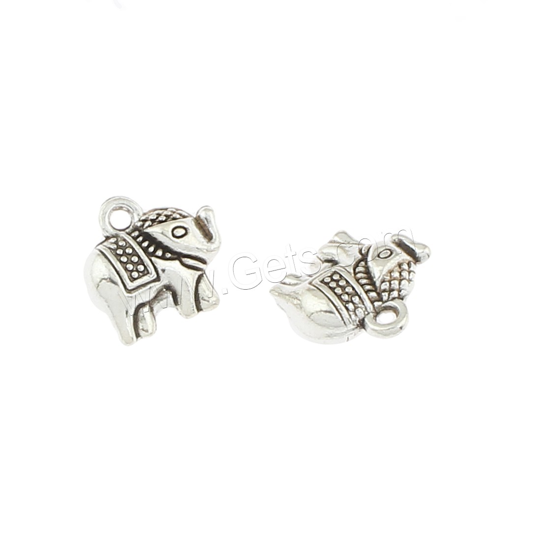 Zinc Alloy Animal Pendants, Elephant, antique silver color plated, 11x11x5mm, Hole:Approx 1mm, Approx 350PCs/Bag, Sold By Bag