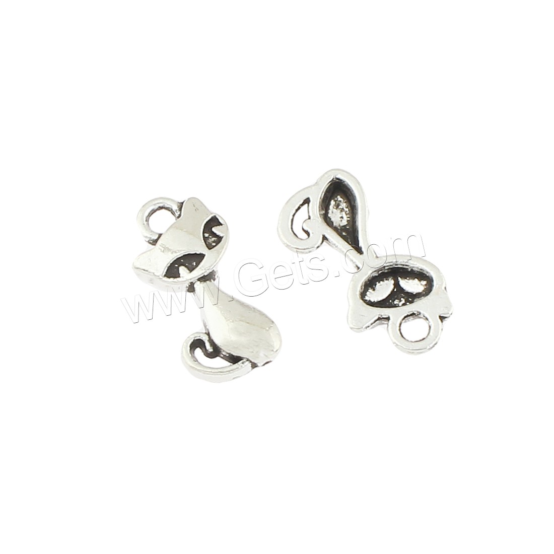 Zinc Alloy Animal Pendants, Cat, antique silver color plated, 7x18x2mm, Hole:Approx 1mm, Approx 625PCs/Bag, Sold By Bag