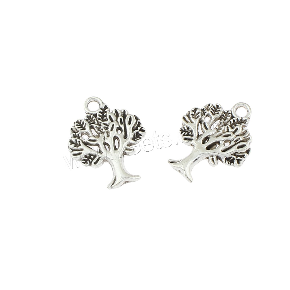 Zinc Alloy Jewelry Pendants, Tree, antique silver color plated, 17x26x2mm, Hole:Approx 2mm, Approx 450PCs/Bag, Sold By Bag