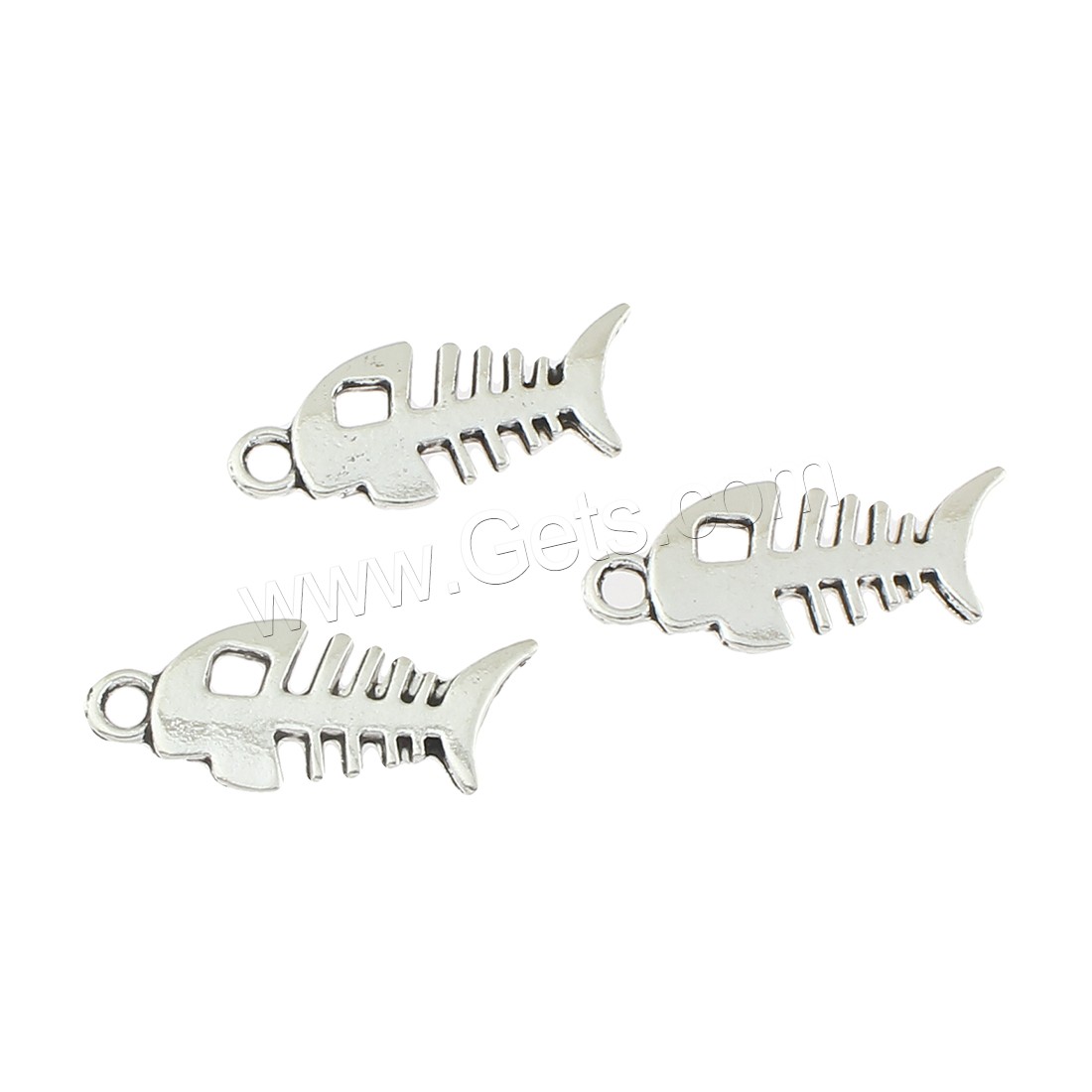 Zinc Alloy Animal Pendants, Fish, antique silver color plated, 11x26x2mm, Hole:Approx 2mm, Approx 290PCs/Bag, Sold By Bag