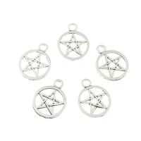 Zinc Alloy Jewelry Pendants, pentagram, antique silver color plated Approx 3mm, Approx 