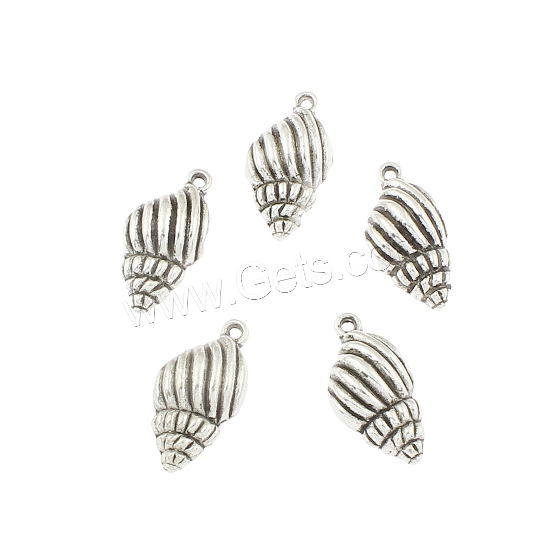 Zinc Alloy Animal Pendants, Conch, antique silver color plated, 13x25x6mm, Hole:Approx 1mm, Approx 250PCs/Bag, Sold By Bag