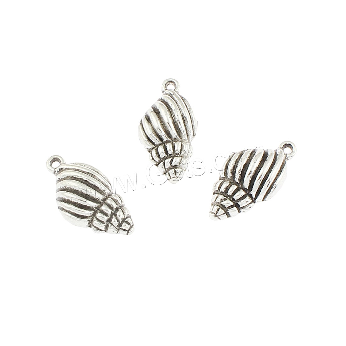Zinc Alloy Animal Pendants, Conch, antique silver color plated, 13x25x6mm, Hole:Approx 1mm, Approx 250PCs/Bag, Sold By Bag