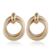 Zinc Alloy Stud Earring, Donut, plated, for woman & frosted 