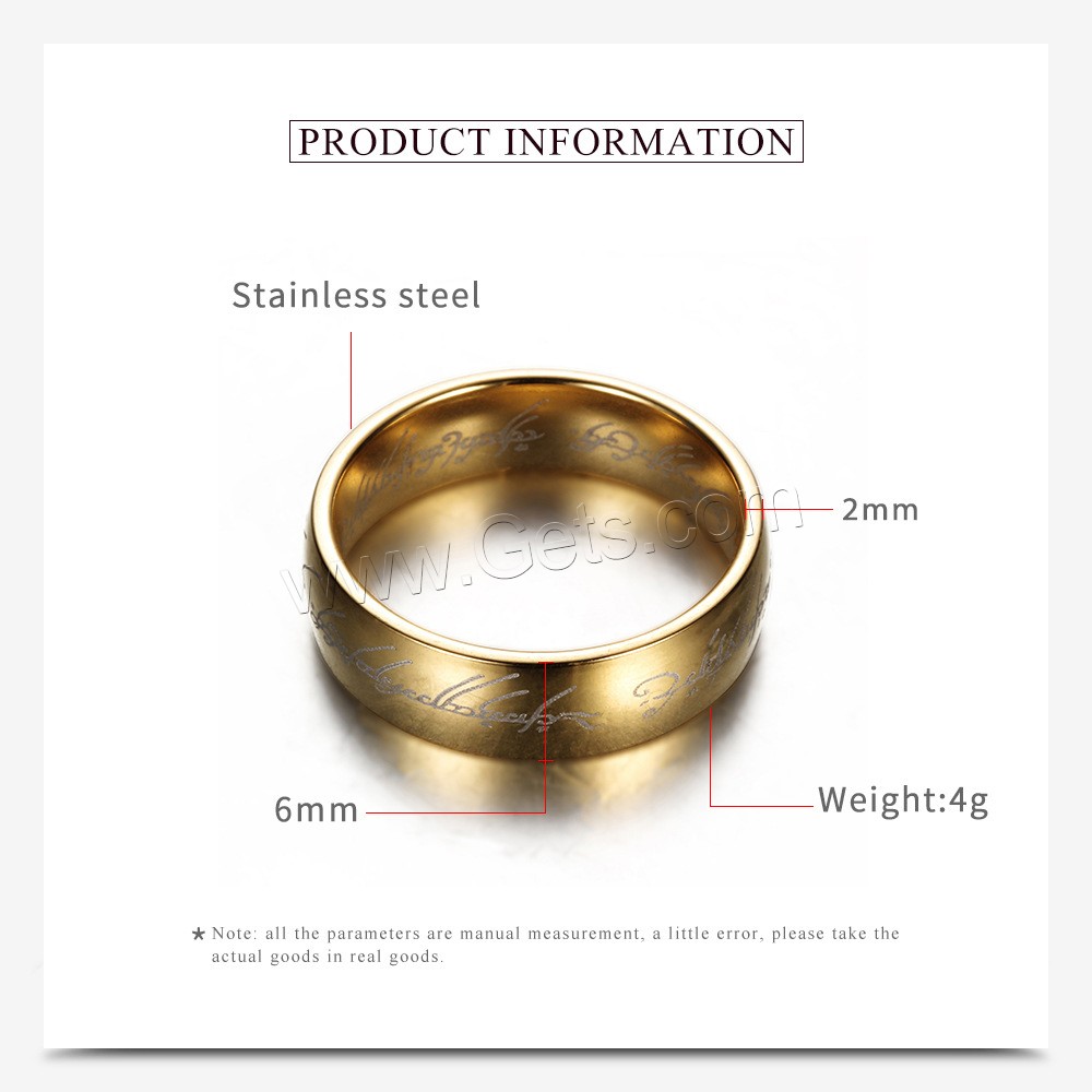 Stainless Steel Finger Ring, Donut, plated, Unisex & different size for choice, more colors for choice, 2mm, 6mm, US Ring Size:6-13, Sold By PC