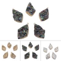 Pendentifs pierres gemmes mixtes , Pierre naturelle, avec alliage de zinc, Placage de couleur d'or, différents matériaux pour le choix Vendu par PC