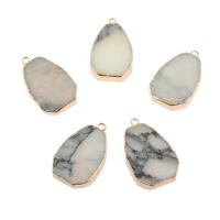 Pendentifs pierres gemmes mixtes , Pierre naturelle, Placage de couleur d'or, mat Vendu par sac
