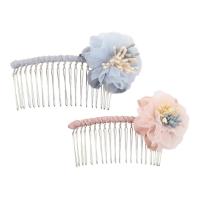 Decorative Hair Combs, Iron, Flower, silver color plated, for woman 90*55*25mm 