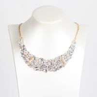 Crystal Zinc Alloy Necklace, with Crystal, plated, twist oval chain & for woman Approx 17.7 Inch 