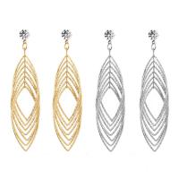 Zinc Alloy Drop Earring, with Crystal, Rhombus, plated, for woman 