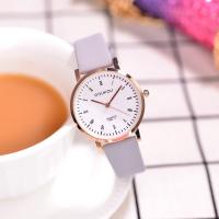 Women Wrist Watch, PU Leather, with Organic Glass & Zinc Alloy, Chinese movement, zinc alloy pin buckle, gold color plated, Adjustable & for woman 230mm 