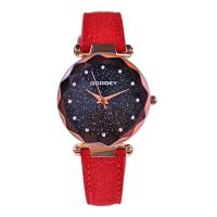 Women Wrist Watch, PU Leather, with Organic Glass & Zinc Alloy, Chinese movement, zinc alloy pin buckle, plated, Life water resistant & for woman 230mm 