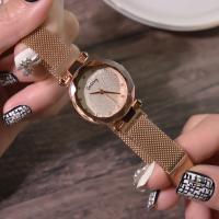 Women Wrist Watch, Zinc Alloy, with Organic Glass, Chinese movement, zinc alloy watch band clasp, gold color plated, Life water resistant & with magnetic & for woman 230mm 